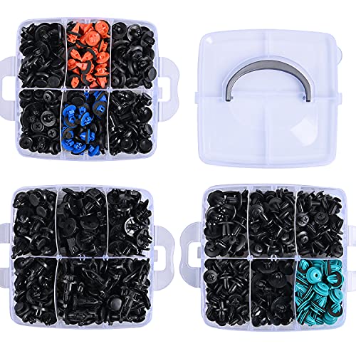GOOACC 680Pcs Car Push Retainer Clips & Auto Fasteners Assortment -22 Most Popular Sizes Nylon Bumper Fender Rivets with 10 Cable Ties for Toyota GM Ford Honda Chevy