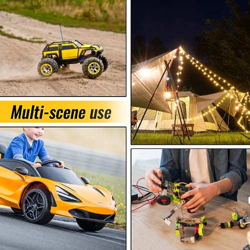 Azocek 3 Packs Power Wheel Adapter for Dewalt 20V Battery | Converter Kit, Fuse & Switch Included, Wire Terminals & 12 AWG Wire, Compatible with DIY RC Car Toys Robotics