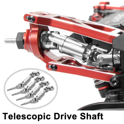 Aluminum 1/16 Suspension Arms Front Rear and Upper Lower Suspension Arms | for Traxxas 1/16 Mini Slash 4X4 BL-2s 108164-1 RC Truck Upgrade, Red - color: Red
