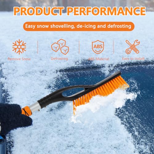 Snow Brush & Ice Scraper, 2 in 1 Car Ice Scrapers for Windshield Window, Detachable Ice Snow Removal Tool with Ergonomic Foam Grip for Car Truck SUV, Winter Car Accessories