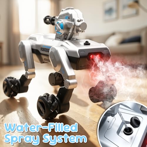 3 in 1 Robot Dog with Wheels,Bionic Actions, Voice & Control Stunt Pet Toy | Smart Robot Dog Remote Control STEM All-Terrain Stunt Pet Toy for kids with Music,Gesture Sensing,Battery - style: Robot Dog with Wheels