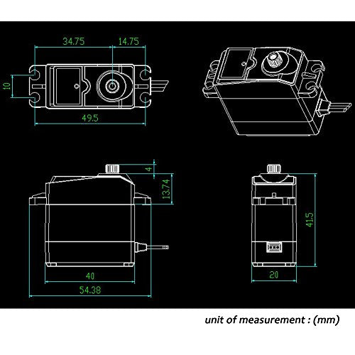 20KG RC Servo Digital High Torque Full Metal Gear Waterproof,180° Control Angle - size: zzzz-s