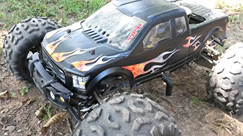 RC car Truck - Tribal Flames - 10pc Body Decal kit - Universal for Arrma Losi HPI Axial Traxxas Redcat Tekno 1/10 1/8 Scale Rock Crawler Stickers (Torched Steel) - color: Torched Steel