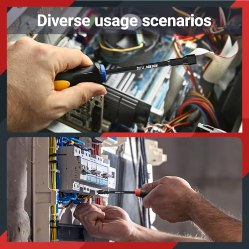 37-Piece Magnetic Nut Driver Set - SAE (1/4" to 9/16") & Metric (5mm to 15mm), PH1 & PH2 Screwdriver Bits 1/4 Drive Shank Adapter Extension, Nut Driver Set - Cr-V Magnetic Socket set - size: 37-Piece Magnetic Nut Driver Set