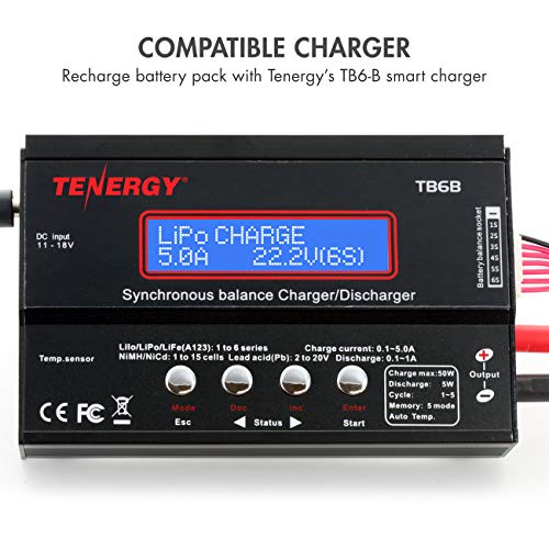 Tenergy NiMH Receiver RX Battery with Hitec Connectors 6V 2000mAh High Capacity Rechargeable Battery Pack for RC Airplanes/RC Aircrafts and More - size: 1 Pack