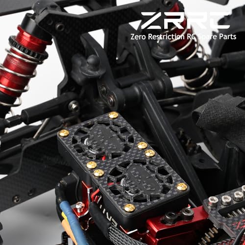 Carbon Fiber Dual 40mm RC Cooling Fan Cover for Twin Brushless Motor ESC Heatsink RC Car Boat Truck Fan Guard Shield Shroud Protector (Skull Style) - style: Dual 40mm / Skull Style