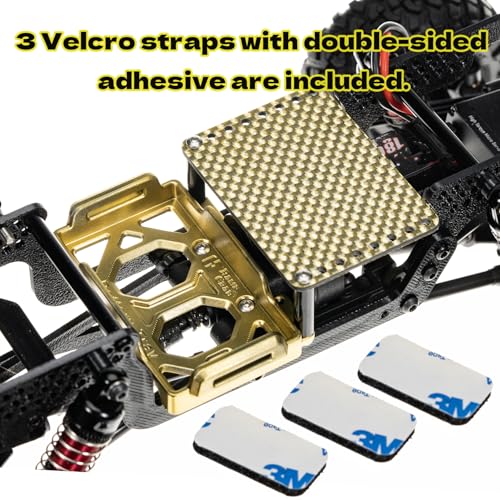 Battery Tray & ESC Receiver Tray, Double Decker Plate for 1/18 RC Crawler TRX4M, Gold - color: Gold