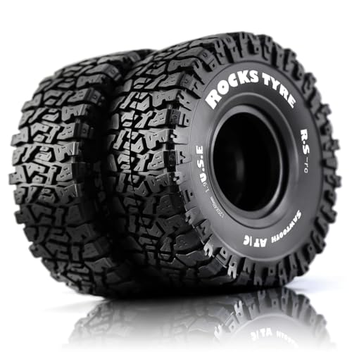 1.9 RC Crawler Tires With Foam Insert Rubber Mud Tyres 120mm For 1/10 RC Crawler Car Axial SCX10 90046 AXI 03007 TRX4 Tamiya CC01 Redcat Gen8 RC4WD 1.9 inch Beadlock Wheel Rims 4PCS
