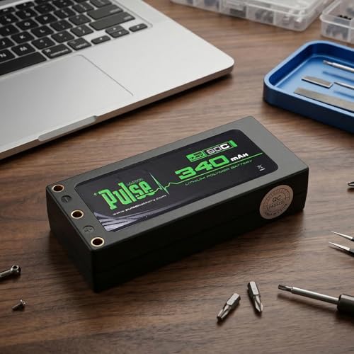Helidirect Pulse 340mah 2S 7.6V 60C LiHV Hardcase Battery Used for Mini Z, XBility 1, Drift, Micro B, Micro, Hobbyplus 1/24 Racing & Drift - Remote Control Car, RC Car Battery