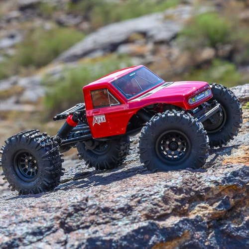 Redcat Racing Ascent-18 APEX, 1/18 Scale Brushless Electric Rock Crawler, Carbon Fiber, 4WD RC Car for Adults with 2.4GHz Radio System (Red) - color: Red