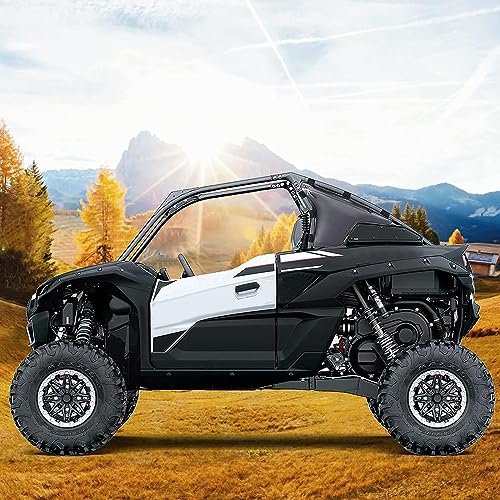 2 Pack UTV Roll Bar Triangle Storage Tool Bags, Double Side Zipper Side by Side Door Bags Roll Bar Gear Bag, Compatible with Kawasaki Teryx KRX 1000 2020-2024 Accessories (Black x2) - color: Black x2