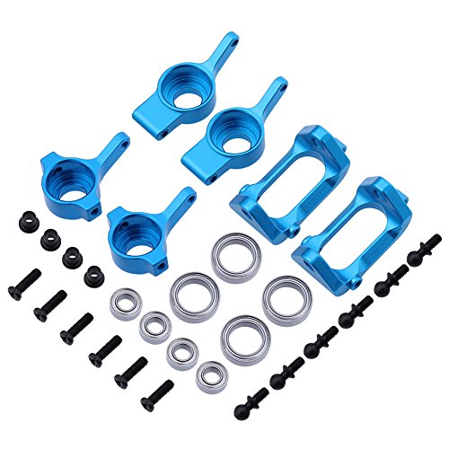 Hobbypark Front & Rear Aluminum Steering Knuckles Hub Base C Carrier Upgrade Kit for 1/18 Wltoys A959 A959B A969 A979 K929 A959-B A969-B A979-B RC Car