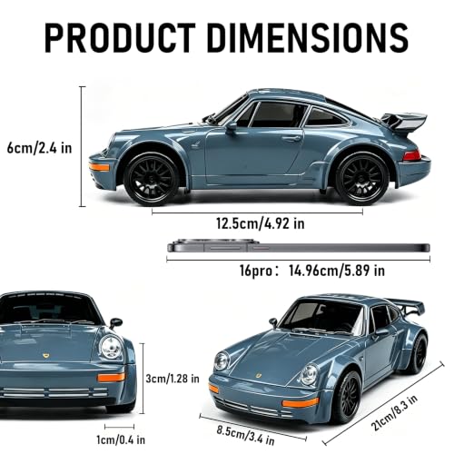 1:20 RC Drift Car, 2.4GHz 4WD 360° Fixed Point Drift for Boys | 50 min playtime with 2 batteries, 2 tire sets (drift & off-road), 3 LED lights, great gift for kids 6-12 - color: Gray-blue