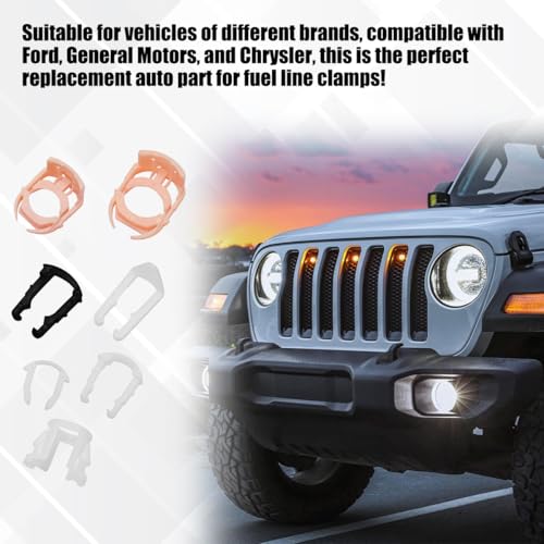 70PCS Car Fuel Line Retainer Clips, 7 Size Vehicle Fuel Hose Retaining Clamp, Automotive Gas Tank Line Clips Assortment Replacement, Compatible with 3/8" & 5/16" Hose Pipe