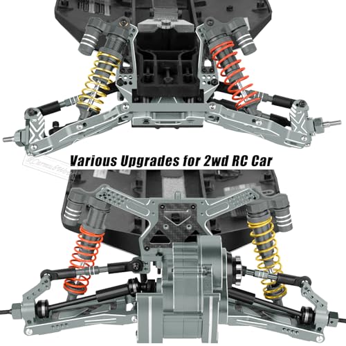 RC Caster Block Set Upgrades Part for 1/10 2WD Slash/Rustler/Stampede 2WD/Bandit 2WD VXL,Aluminium Left Right Caster Blocks,Front Steering Block,Rear Stub Axle Carriers,Titanium