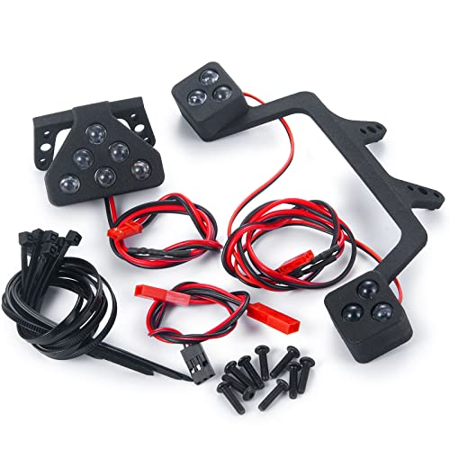 JHR MOHERO RC Car Body Red & White Head & Tail Light Set Front & Rear LED Light Compatible with KRATON 8S RC Off Road Upgrade Parts