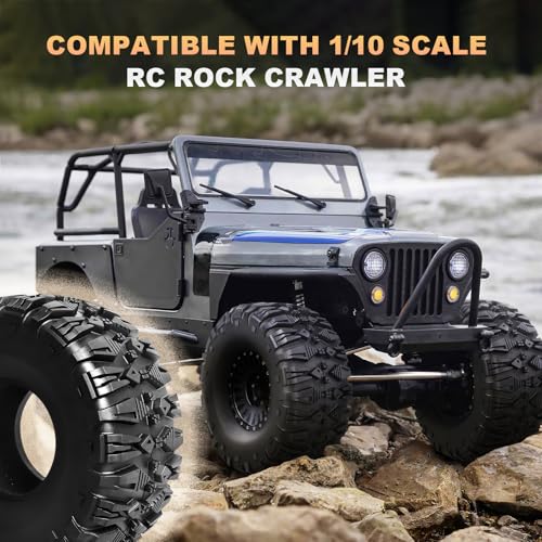 2.2 Crawler Tires with Foam Inserts fit1/10 Scale Rock Crawler Car, Height 5.31 inch (135mm) Compatible with Traxxas TRX4 Axial SCX10 II III Redcat Gen 8