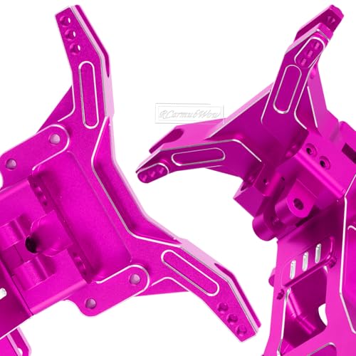 RC Transmission Case Upgrades Part for 1/10 Kraton 4x4 4S V2 BLX,Outcast 4x4 4S V2 BLX,Alloy Aluminium Front Rear Transmission Case Gearbox Case,Pink - color: Pink-front&rear