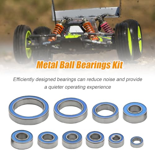 Hoypeyfiy 55Pcs TRX6 Metal Ball Bearings Kit, RC Car Bearing Kit Front and Rear Axle Carrier Kit, Rubber Sealed Wheel Bearings Set for 1/10 RC Crawler G63 6x6 Truck Upgrades