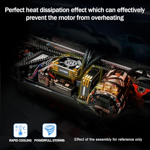 25mm RC Fan 32000RPM/8.4V RC Cooling Fan Turbo ESC Cooling Fan Heat Dissipation for 1/10 1/8, 1/12 RC Car TS120 TS160 TS120V2 TS160V2 ESC (Black+Orange) - color: Black Orange