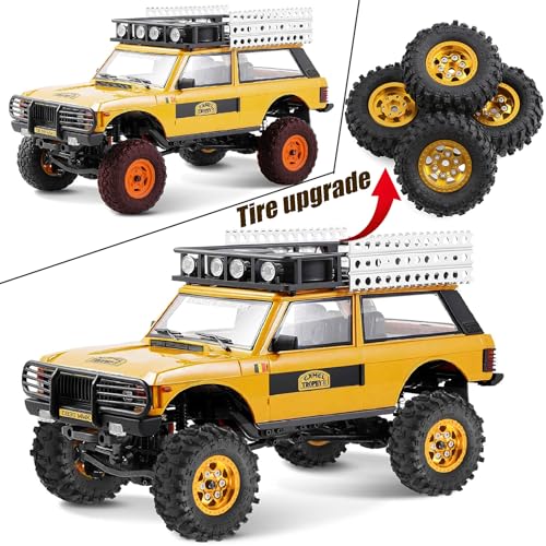 1.0"RC Aluminum Beadlock Wheel and Crawler Tires set OD 51mm (w/Foam Inserts Fit) 7mm Hex for 1/18 1/24 RC Crawler car Axial 90081 AX24 FCX24M FMS SCX24 R310