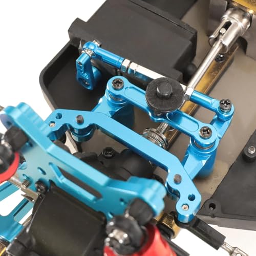 harayaa RC Car Steering Rod Adjustable Pull Rod Linkages Servo Linkage Rod Metal Front Rear Aluminum Alloy Upgrade Part for 1/10 RC Truck Accessories Suitable, Blue - color: Blue
