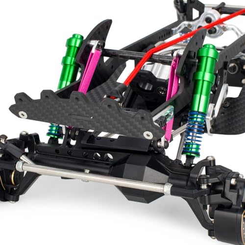 80-100mm Adjustable Threaded Oil Shocks for 1/10 RC Crawler SCX10 TRX4 D90 | CNC aluminum body with offset cap Dampers.Fits for Axial Capra VS4-10 90046 Tamiya LCG Cheater rigs.RC Car Upgrade Parts. - color: Red