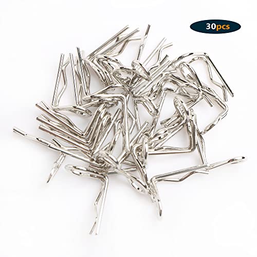 30-Pack 90-Degree Angle 1mm Body Clips Bent Springy Pins WJ07 for All 1/16 1/18 1/20 Scale Model Car Truck Crawler Truck(Silver) - color: Silver, size: 1mm