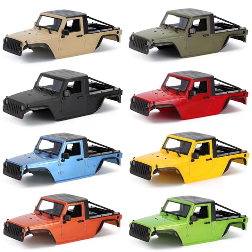 1/10 RC Pickup Body Shell Kit Unassembled - 313mm Wheelbase Wrangler Pickup Body,for RC Crawler Axial SCX10 SCX10 II 90046 DIY (Baby Blue) - color: Baby Blue