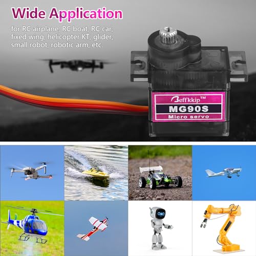MG90S 9g Metal Gear Micro Servos, 4-Pack | Compact 9g servos with metal gears for RC models, robot joints and Arduino-compatible motion-control projects. - style: 4PCS