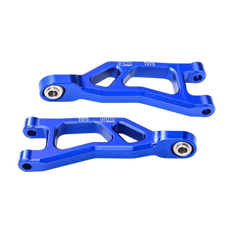 GPM 7075 Alloy Rear Upper Suspension Arms For ARRMA 1/14 Mojave Grom Mega 380 Brushed 4X4 Small Scale Desert Truck Rtr-Ara2104 LOSI 1/12 Nascar - color: Blue