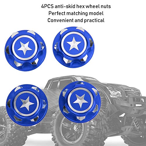 Tbest Hex Wheel Nut, 4Pcs Aluminium Alloy 17mm Hex Wheel Mount Nuts Set Fit for RC Car()