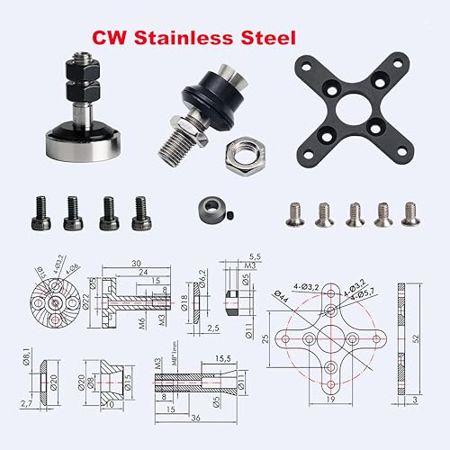 Propellert Adapter Hub Accessory,Propeller Seat 5.0mm Through Hole Prop Shaft Adapter Holder for RC Motor Prop AT28/35 Motor Shaft Adapter