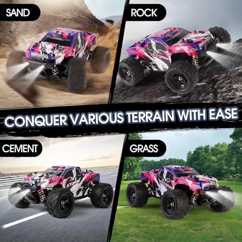 1:18 Scale RC Cars for Adults, 40KM/H Fast RC Cars 2.4Ghz Remote Control Car, 4X4 Off-Road Waterproof Monster RC Truck, Remote Control Truck with 2 Shells and 2 Rechargeable Batteries