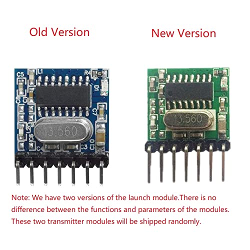 QIACHIP Wireless 433Mhz RF Module Receiver and Transmitter Remote Control Built-in Learning Code 1527 Decoding 4 Channel Output (Transmitter and Receiver kit) - style: Transmitter and Receiver kit