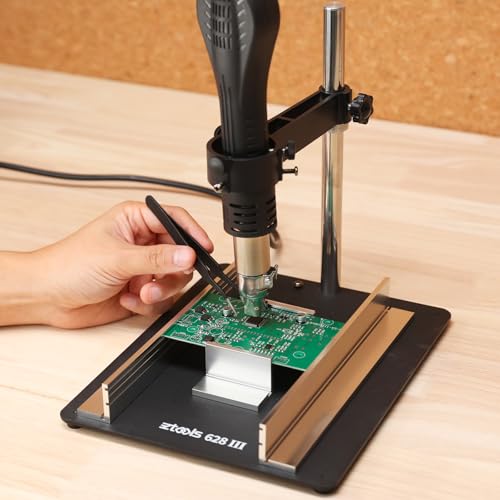 628 III Professional PCB Holder Heavy & Solid 1.7kg with Hot Air Rework Bracket Helping Hands for Clamp Holding Circuit Board and SMD Reflow Soldering