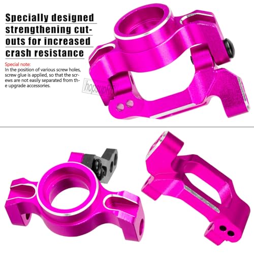 Alloy Metal Shocks&Drive Shaft Axles&Suspension Arms&Steering Block&Camber Links Toe Links&Gearbox&Body Posts Mount&Shock Tower Upgrades Parts for 1/18 LaTrax Teton Desert Prerunner,Pink - color: Pink(for 1/18)