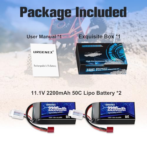 3S Lipo Battery 2200mAh 11.1V 50C High Discharge Rate Shorty Pack RC Battery with Dean-Style T Plug Fit for RC Airplane Quadcopter Helicopter FPV Dron and RC Car Truck Boat