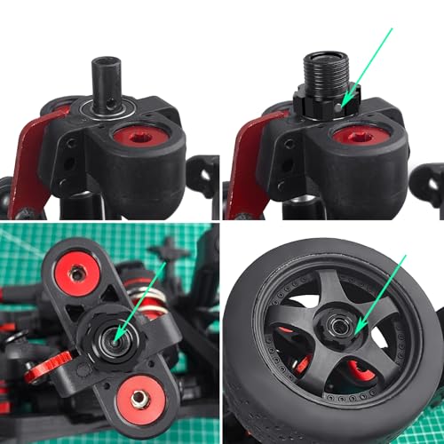 4 Pack MORFUM Aluminum RC Wheel Hex Hubs Adapter and Nuts (Splined) Extended Wheel Hub Drive Combiner Compatible with 1/7 Arrma Felony 6S RC Crawler Car Upgrades