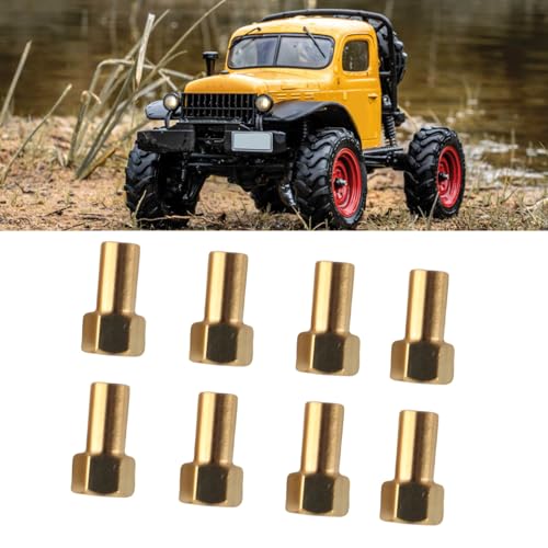 8Pcs Brass RC Hex Nut, Durable Wheel Lock Replacement for 1/24 Scale RC Crawler Off-Road Hobbyists and Enthusiasts