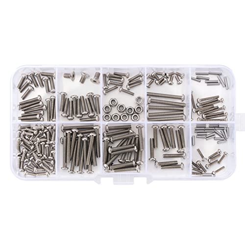 M1.6 M2 M2.5 Grade 12.9 Stainless Steel Hex Screws Nuts Hardware Kit for 1/18 RC Crawler TRX4M (4M-15)