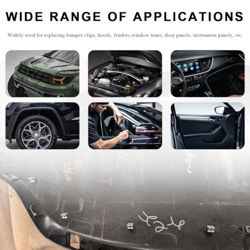 240PCS Car Dashboard Trim Clips, 12 Sizes Metal Trim Panel U-Clips Auto Body Fasteners, Universal Front Console Dash Retainer Spring Clip Replacement for Most Vehicles