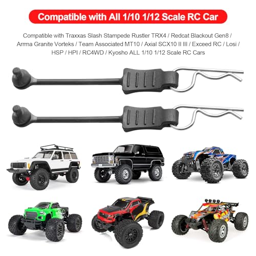10PCS AllinRC RC Body Clips w/Pull Tabs & 4mm Hole Puncher for All 1/10 1/12 Scale Traxxas Arrma Redcat Axial Losi HSP HPI Kyosho RC Car Truck Crawler Body Shell Upgrades (1.2mm Rod Silver) - size: 1.2mm Rod Silver