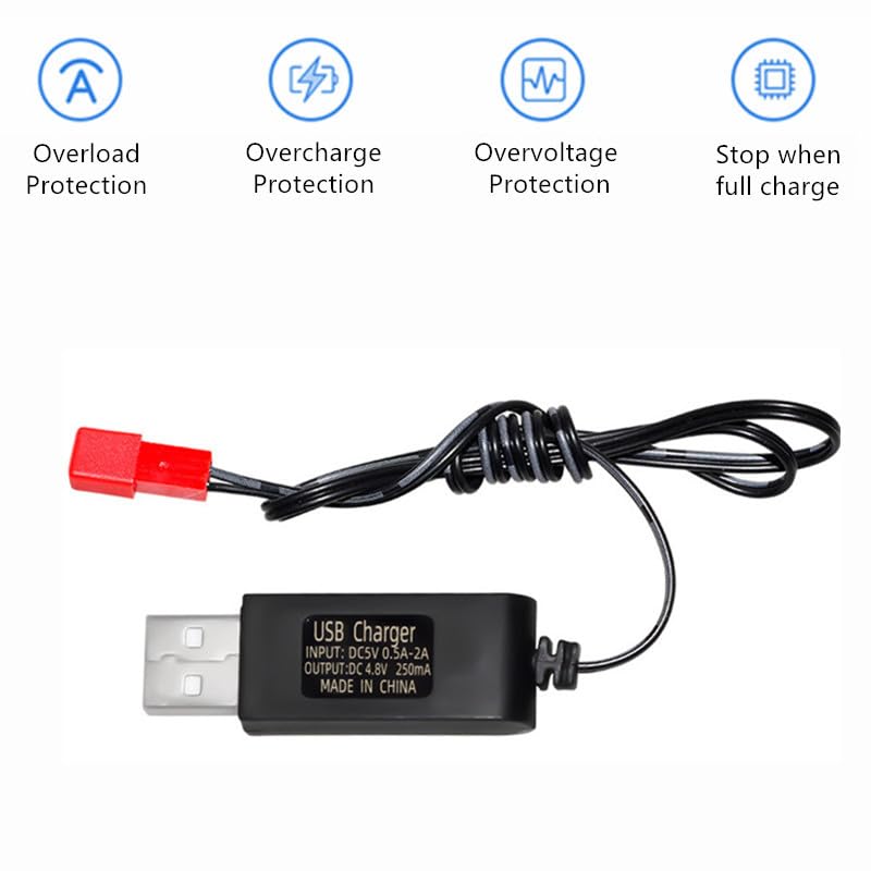 4.8v Battery Pack 2400mAh nimh Batteries Rechargeable RC Battery with Charge Cable for Trucks Remote Control Car