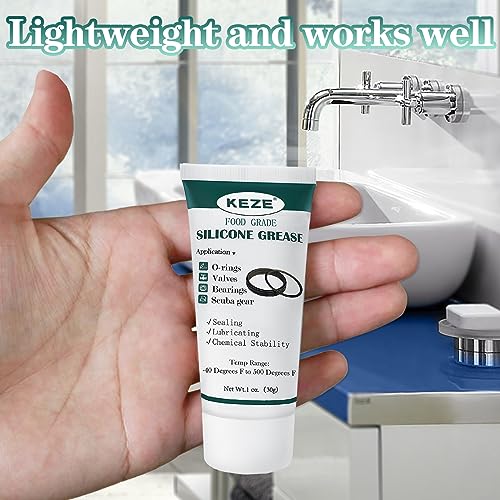 KEZE Silicone Grease Waterproof Food Grade Silicone Sealant Lubricant for Plumbers Valve Faucet O Rings 1 oz 3-Pack - size: 3 Pack (1oz)