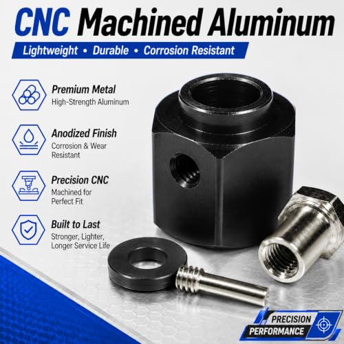 4PCS 12mm Hex Hub 11mm Offset Wheel Hex Extension for Traxxas TRX4 TRX6 | CNC Metal Wheel Spacer for RC Crawlers Helps Increase Track Width and Side-Hill Stability Reduce Vibration Add Tire Clearance - color: black