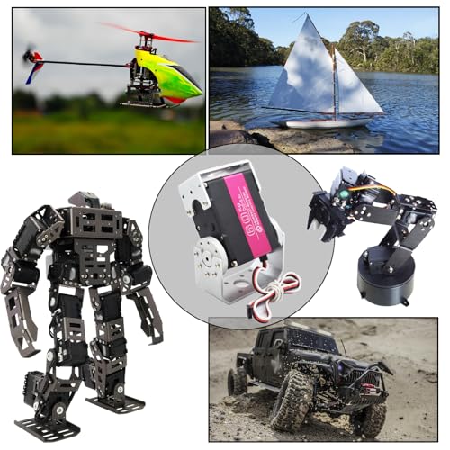 60KG Digital RC Servo 1/5 RDS5160 High Torque Stainless Steel Full Metal Gear Large Dual Shafts Steering Servo Motor with U Mount Brackets for 1/5 Baja RC Car Crawler Buggy Truck Robot 270°