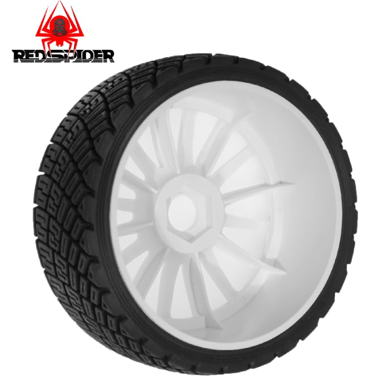 OD:100MM 1/8 General Purpose RC Rally Car Tires On Road Tyres Reinforced Plastic Rims High Speed Tires 17mm HEX for 1/7 1/8 Scale Racing KM WRC C3 Redcat ARRMA HPI VRX WR8 HSP Hobao Kyosho GT2 W213