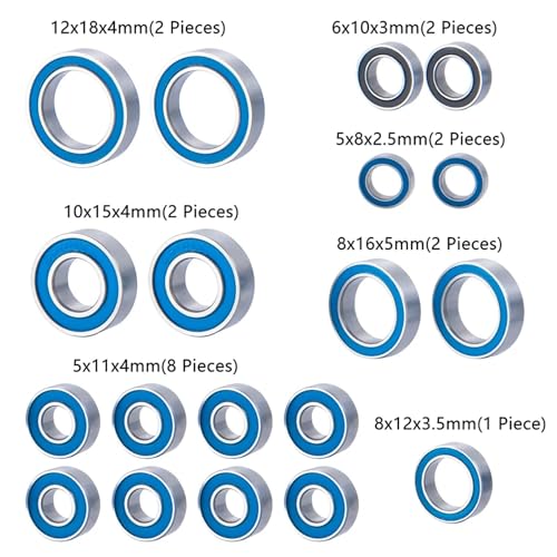 Bearing Kit for 4Tec 2.0 GT for VXL for AWD 19PCS Rubber Sealed Bearing Set rc Car Upgrade Accessories Modified Pieces
