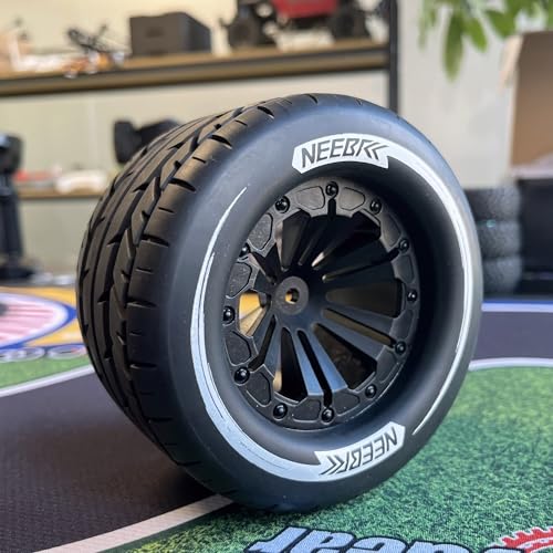 PreGlued 12mm Hex Hubs RC Truck Tires and Wheels for 1/10 Monster Car RC Off-Road Buggy Model Truck Redcat HPI Traxxas | 115mm Monster Tires;